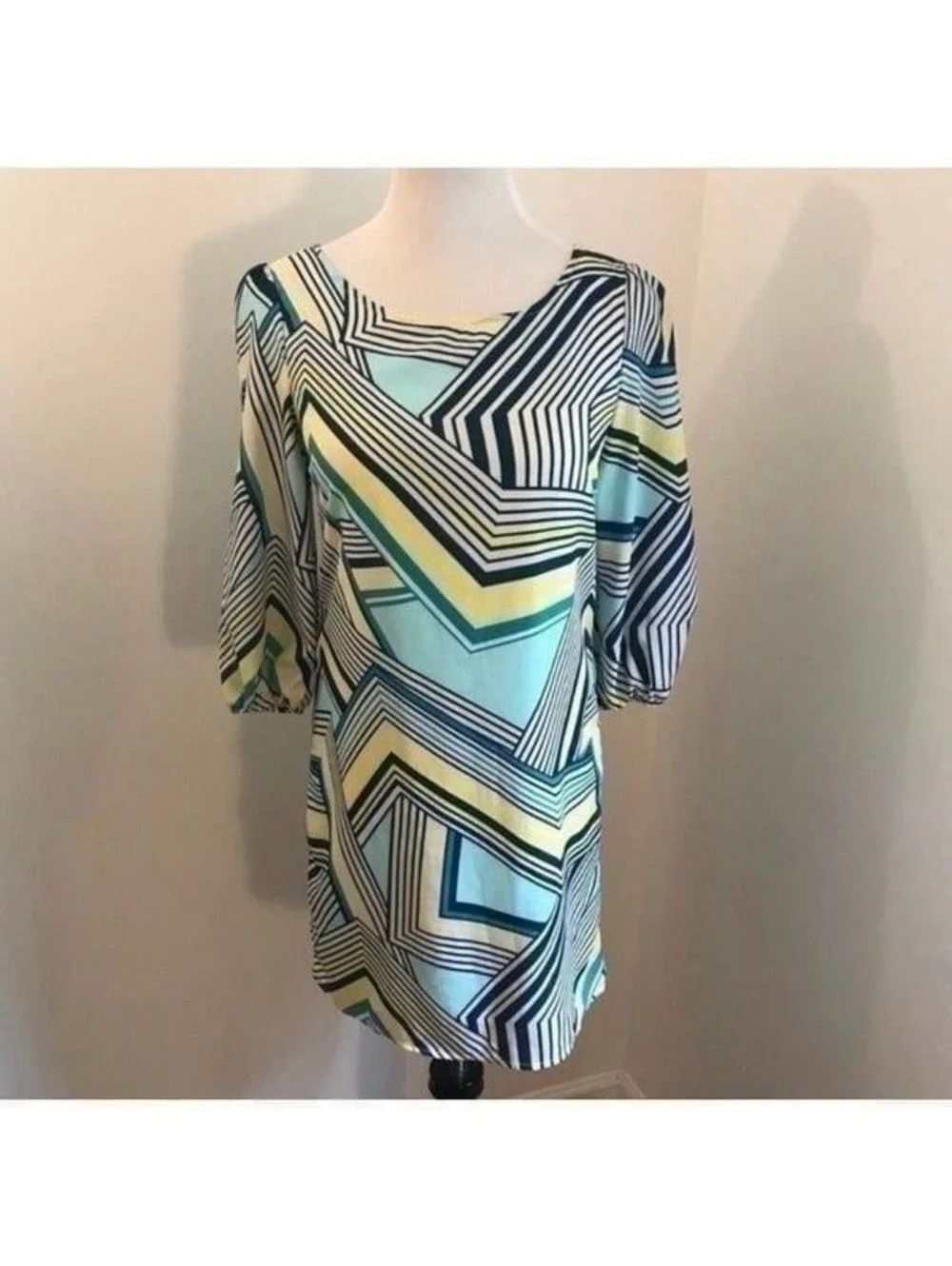 New Pink Owl Striped Shift Dress Sz S